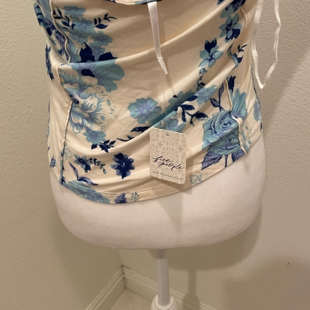 NWT Free People Ivory Toile Combo Floral Butterfly Tank Top Womens​​​​​​​ - Picture 5 of 8